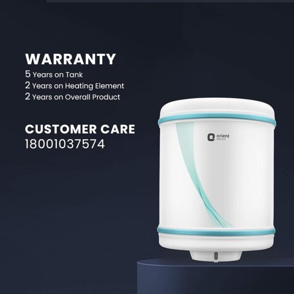 Orient Electric Ecoswift 15 Litre Storage Water Heater | Durable and Waterproof Metal Body with Advanced 5-Level Safety Features | 5-year Warranty - Image 7