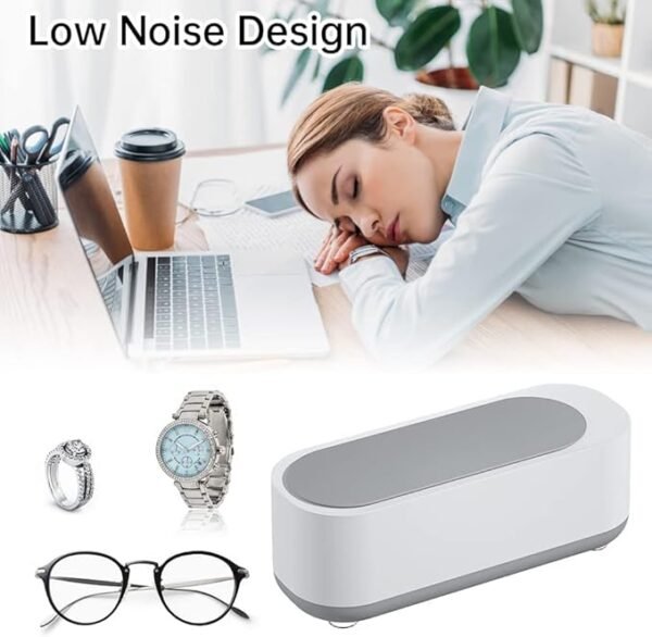 ABHAS Ultrasonic Jewellery & Glasses Cleaner – 360° Low Noise USB Cleaning Machine | Professional Portable Ultrasonic Cleaner for Glasses, Rings, Watches & More | Compact & Efficient Design - Image 6